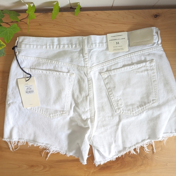 Citizens of Humanity Annabelle Long Relaxed White Denim Shorts - Size 31 - Picture 5 of 8